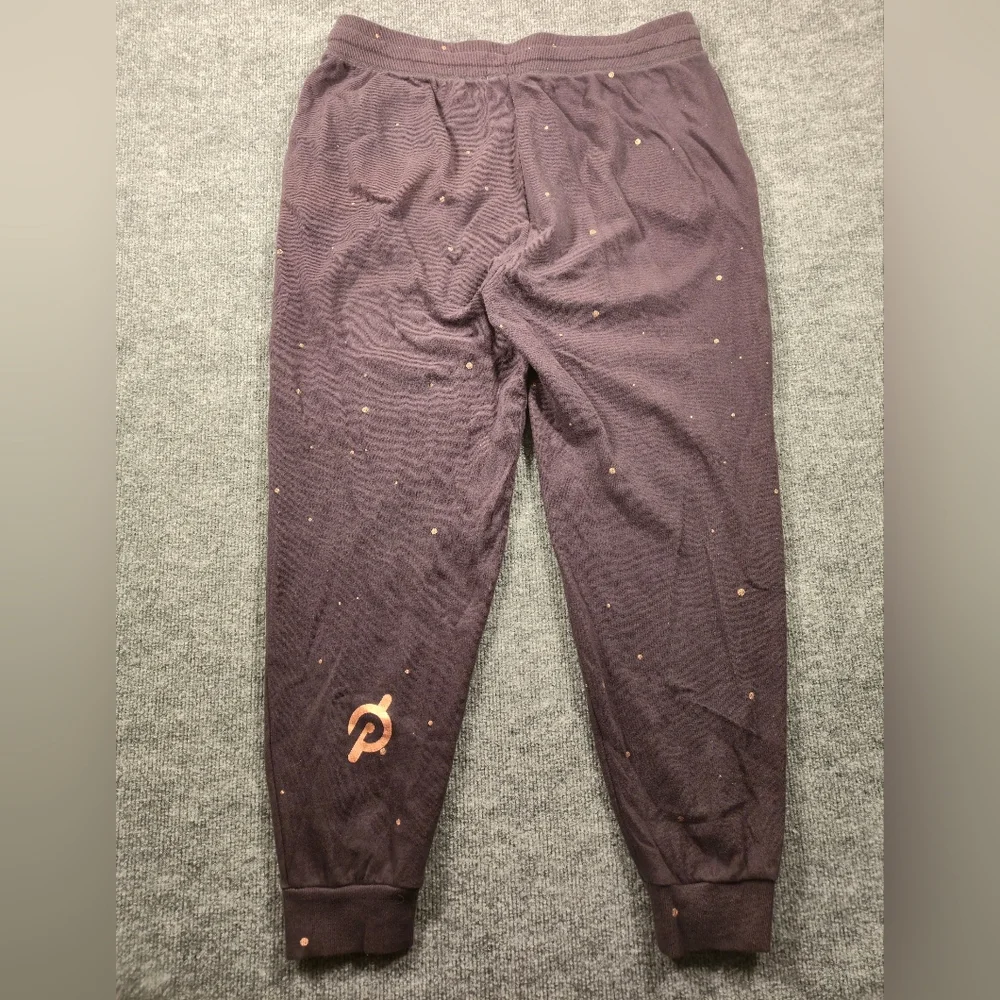 Peloton Rose Gold Speckled Athleisure Jogger Sweatpants L Metallic Paint‎ Drip